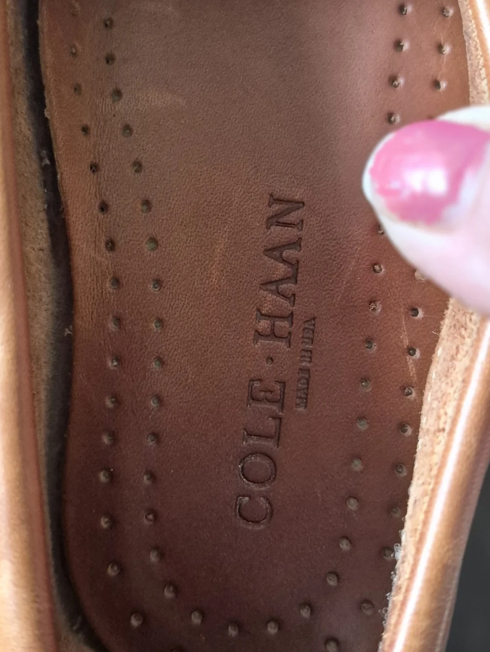 COLE HAAN LADIES VTG Cognac Brown Shall Bow Tie oak leather tassel mock loafers